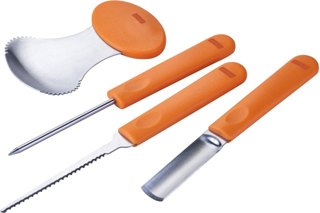 Zenker Happy Halloween Kürbis Schnitz-Set, 4-teilig aus Edelstahl in Orange - Bild 1