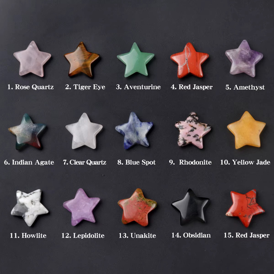 5 Stück Sternförmige Naturstein Mineralproben aus Amethyst und Rosenquarz in Lila und Mehrfarbig für Schmuck, Aquarium oder Dekoration - Bild 2