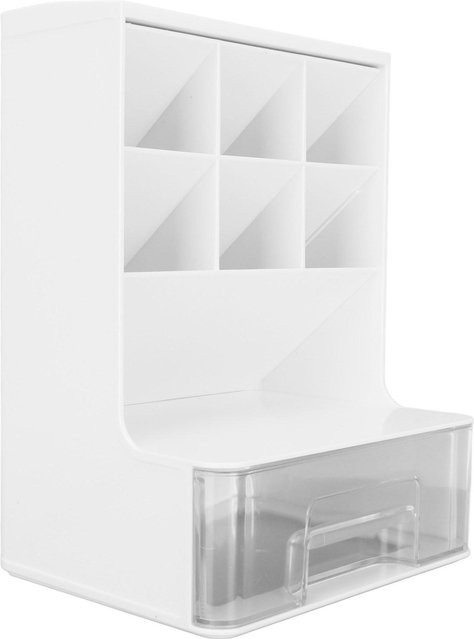 Igeteck Schräger Stifteorganizer mit Schublade in Weiß für deinen Schreibtisch - Bild 1