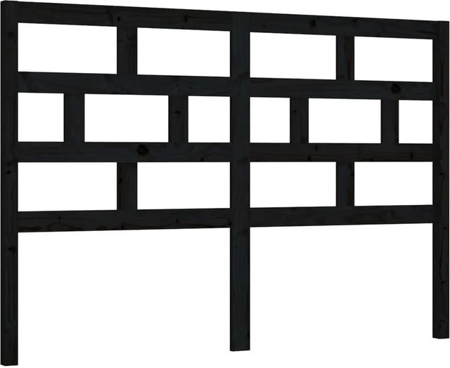 vidaXL Kopfteil aus Kiefer-Massivholz in Schwarz, rustikales Design, B: 156 cm, T: 4 cm, H: 100 cm - Bild 1