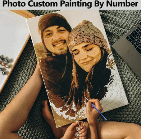 HUACAN Malen nach Zahlen Set für Erwachsene mit individuellem Foto als Landschafts-Acryl-DIY-Kit zur Dekoration