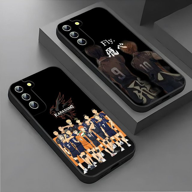 Haikyuu Volleyball Handyhülle für Samsung Galaxy S26 S25 S24 S23 S22 S21 S20 sowie A-Serie in Schwarz - Bild 1