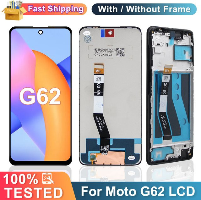 Motorola Moto G62 5G LCD Display mit Touch Screen Sensor und Rahmen in Schwarz, 6.5 Zoll - Bild 1