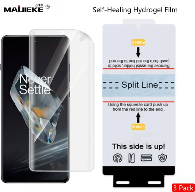 3er-Pack Selbstheilende Hydrogel-Displayschutzfolie für OnePlus 13, 13R, 12, 12R, 11, 11R, 10 Pro, Nord 4 ACE, 5 Pro, 3V, 2 in Transparent - Bild 1