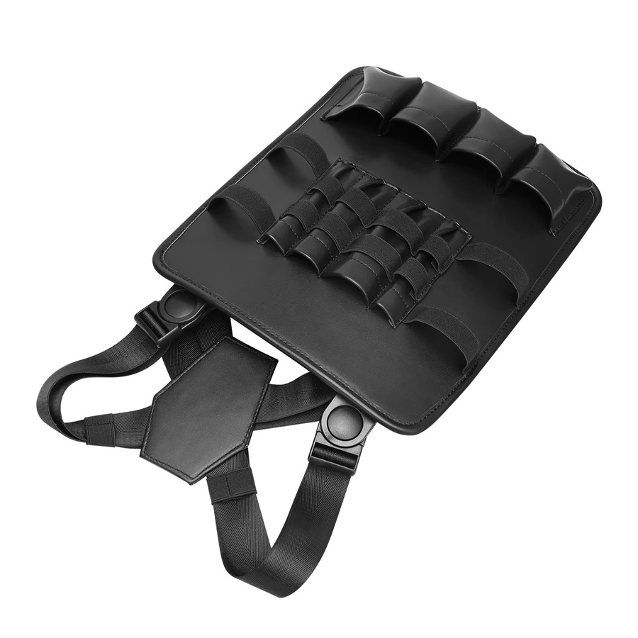 Professionelle Brusttasche aus Kunststoff für Scheren, Kämme und Clips in Schwarz zur Aufbewahrung von Styling-Werkzeugen im Salon oder Barbershop - Bild 4