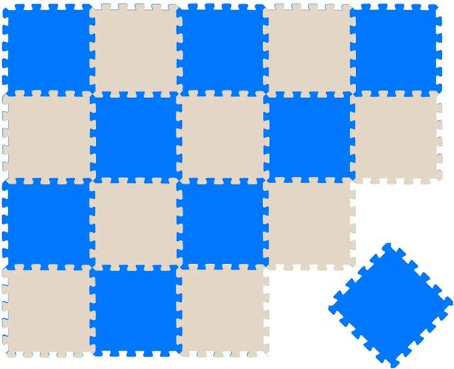 LittleTom Baby & Kinder Puzzlematte 18 Stück Dunkelblau & Beige B/B/H: 30 x 30 cm - Bild 1