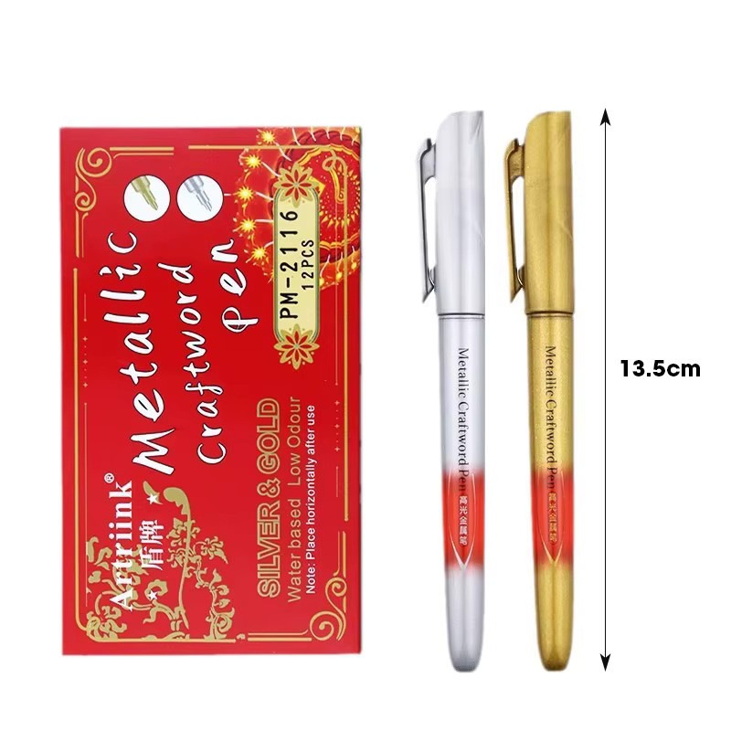 2-teiliges Metall-Marker-Set in Gold und Silber, wasserfeste und schnell trocknende wasserbasierte Stifte für DIY, Zeichnungen und Unterschriften - Bild 5