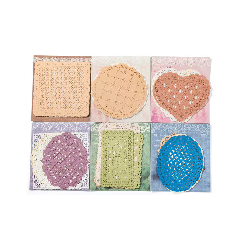 10 Stück Hollow Lace DIY Collage Sticker für Scrapbooking und Journaling aus Papier - Bild 2