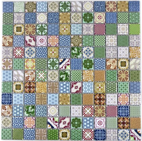 HuH Mosaikfliese Retro bunt Keramik Wandbelag und Bodenbelag B/L: 30 x 30 cm - Bild 1