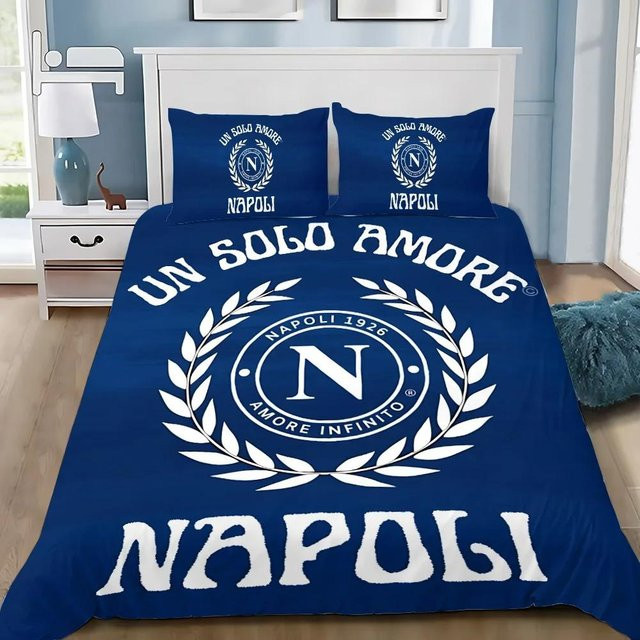 Bettwäsche-Set SSC Neapel mit Fußballclub Logo von Binchi Fitness, Blau, 2-teilig, B: 135 cm, L: 200 cm - Bild 1