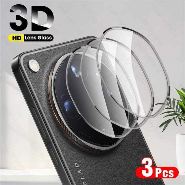 3-teiliger Kameraschutz für Oppo Find X9 Ultra 5G CPH2841 mit 3D gehärtetem Glas Linsenschutzfolie in Transparent und Schwarz - Bild 1