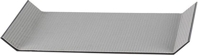 Dekoratives Aufbewahrungstablett aus Metall mit geometrischem Leder-Webmuster in Grau, Rechteckig, B: 40,0 cm, T: 25,0 cm, H: 3,0 cm - Bild 1