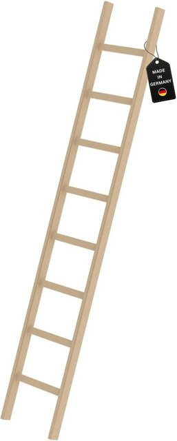 PROREGAL Sprossen-Anlegeleiter aus Holz in Braun mit 8 Sprossen ohne Traverse - Bild 1