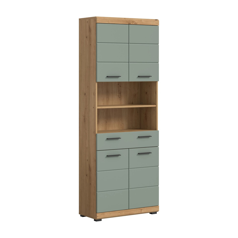 Badhochschrank Scout von Xonox in Eiche Artisan Nachbildung und Salbei, modern und matt, B/H/T: 74 x 191 x 31 cm - Bild 2
