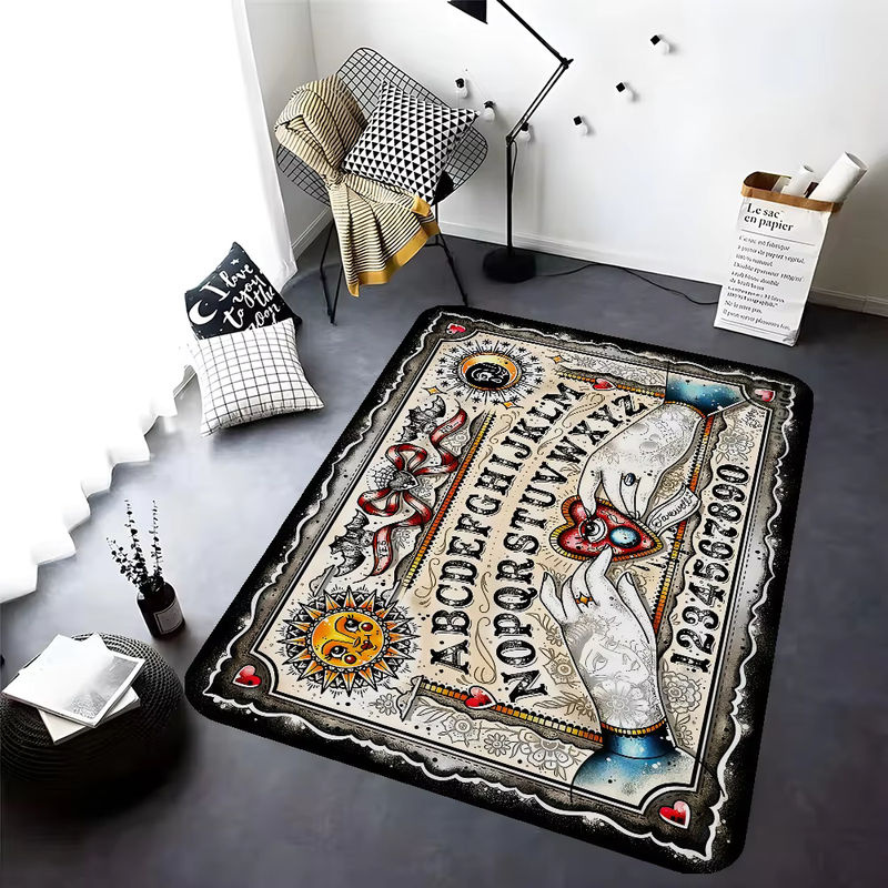 Halloween Ouija Brett Teppich für Schlafzimmer und Haushalt, rutschfest und wasserabsorbierend, Mehrfarbig - Bild 4