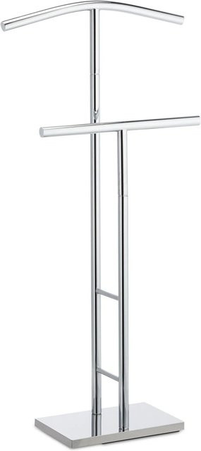Relaxdays Herrendiener aus verchromtem Stahl in Silber, freistehend, H: 106 cm, B: 49 cm, T: 20 cm - Bild 1