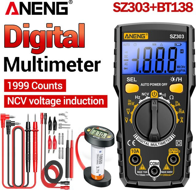 ANENG Digital Multimeter SZ303 Professional Tester für AC/DC Spannung, Strom und Widerstand mit NCV Induktion und Hintergrundbeleuchtung - Bild 1