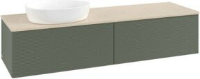 V&B Waschtischunterschrank Antao mit Frontstruktur in Grau-Grün lackiert, B/T: 160 x 50 cm - Bild 1