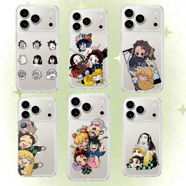 Stoßfeste transparente Handyhülle mit Tanjiro, Zenitsu und Inosuke Design für iPhone 17 16 15 14 13 12 11 Pro Max Plus - Bild 1