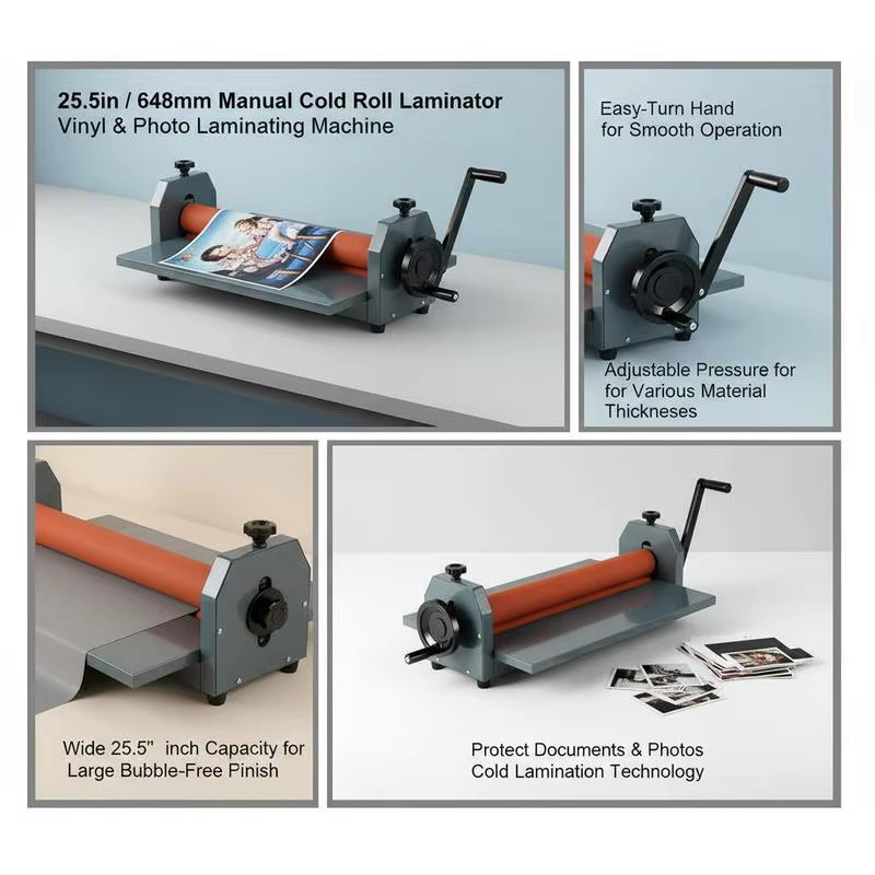 LBS650 Manuelle Kaltlaminiermaschine in Rot aus Metall für Fotos, Poster und Menüs mit 650 mm Breite - Bild 5