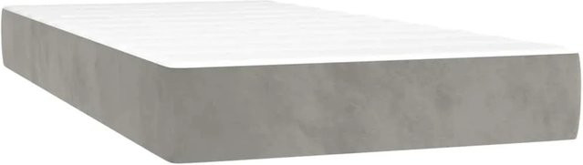 vidaXL Taschenfederkernmatratze aus Samt in Hellgrau, B/T/H: 90 x 220 x 20 cm - Bild 1