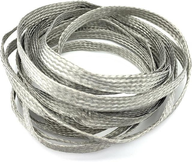 Xiaolang Kupfergeflechthülse verzinnt Silber, Durchmesser: 4 mm, Länge: 5 m - Bild 1