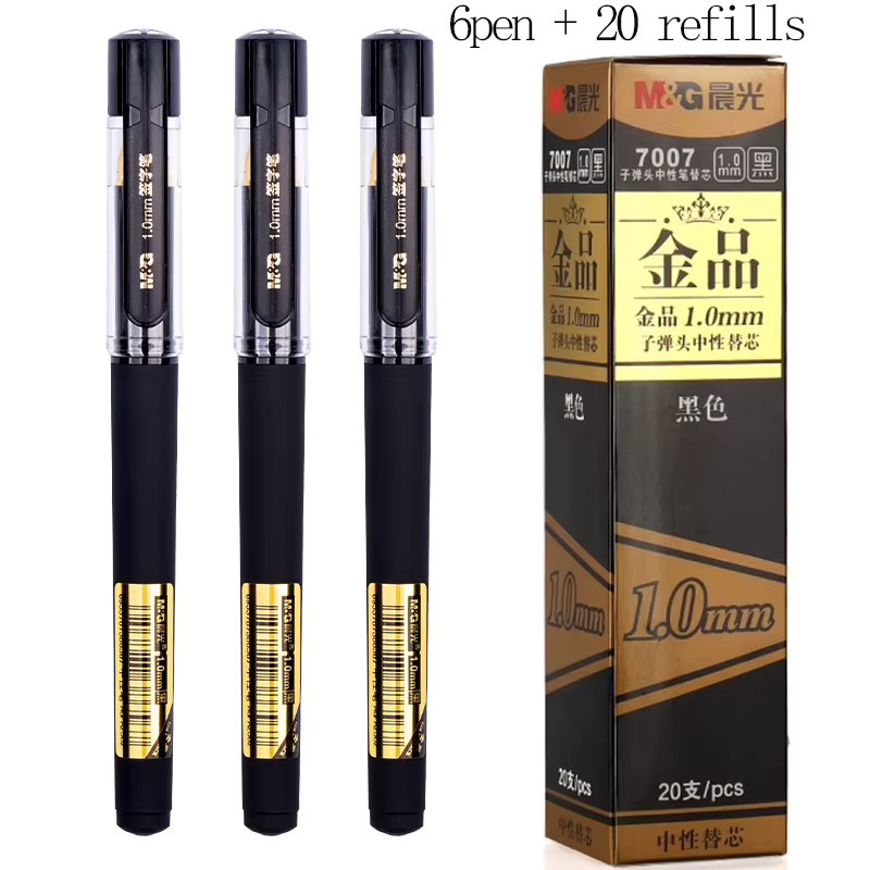 M&G Gelstift mit 1,0 mm Spitze in Schwarz für ein glattes Schreibgefühl mit austauschbaren Nachfüllungen - Bild 5