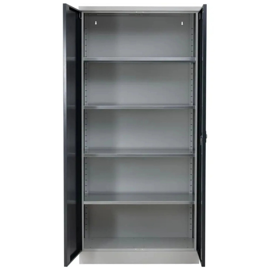 PROREGAL Stahlschrank Bee mit 8 Fachböden aus Metall, Grau-Anthrazit, H x B x T: 195 x 92 x 60 cm - Bild 2