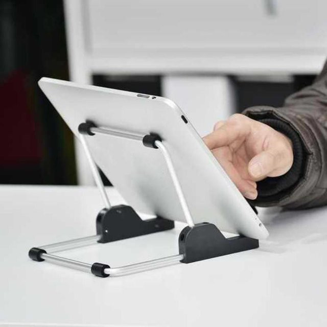 Hot Pada Universal Tablet-Halter aus Aluminium, faltbarer und verstellbarer Tablet-Ständer in Silber - Bild 1