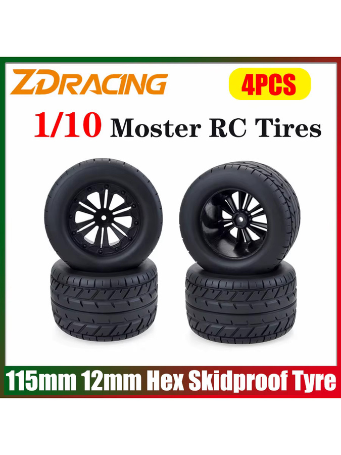 ZD Racing Monster Reifen, 4-teiliges Set, 1:10, Schwarz, Gummi - Bild 4