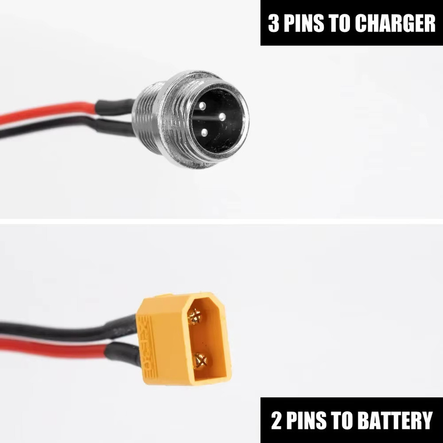 GX16 3-Pin Ladeanschluss mit XT60 und XT30 Steckverbinder für VSETT und ZERO Elektroroller von Speedual - Bild 3