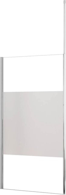 AICA Walk-in Duschwand aus ESG-Glas mit Milchglasstreifen und Deckenstrebe, B: 85 cm, H: 200 cm, Nano-Beschichtung - Bild 1
