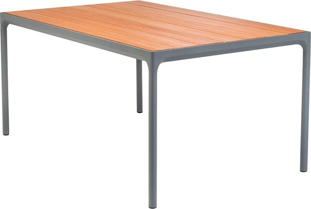 Houe Four Gartentisch aus Bambus und Aluminium in Grau und Braun, B/T/H: 160 x 90 x 74 cm - Bild 1