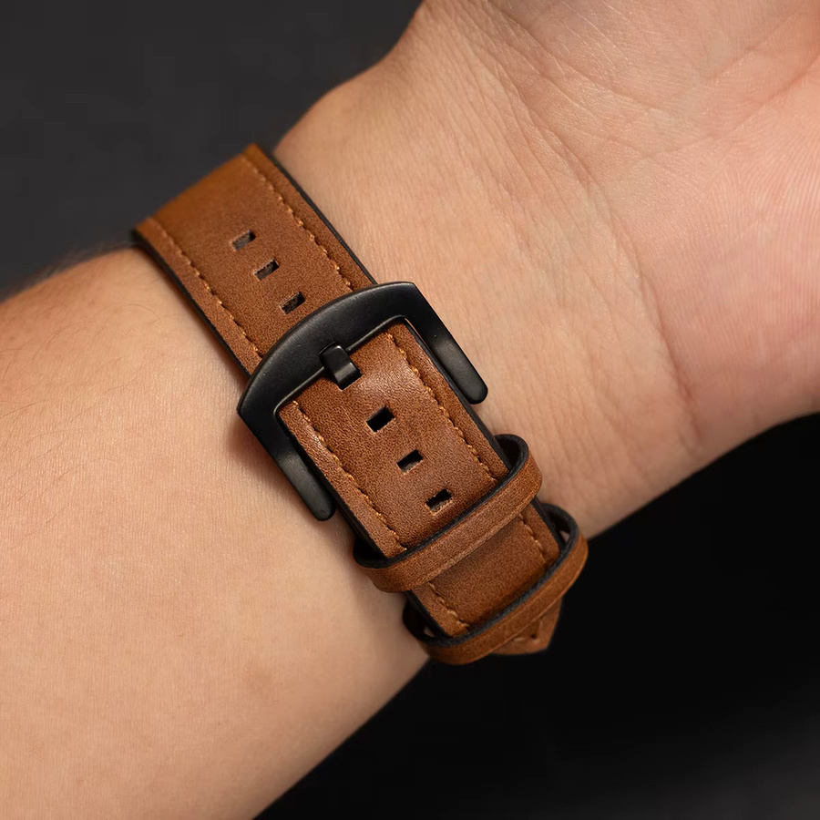 CAOWTAN Uhrenarmband Leder, brown, Unisex - Bild 2