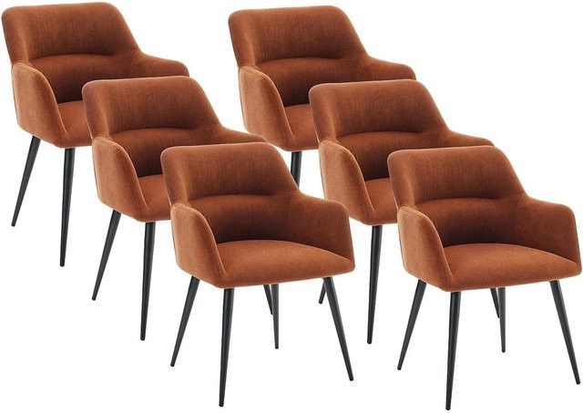 Vente-unique Stuhl Heka in Terracotta mit Stoff und Metallgestell, Breite: 59,5 cm - Bild 1
