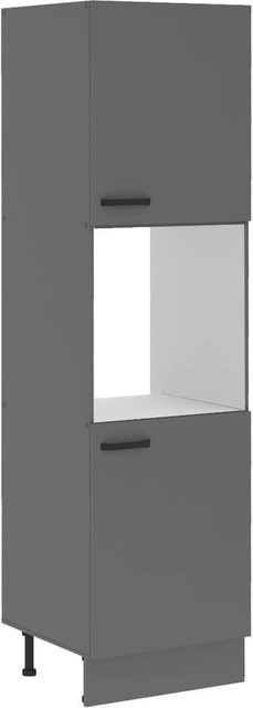 NESSA Hochschrank Anthrazit für deine Küchenzeile mit Einlegeböden und Scharniertüren, Breite: 60 cm - Bild 1