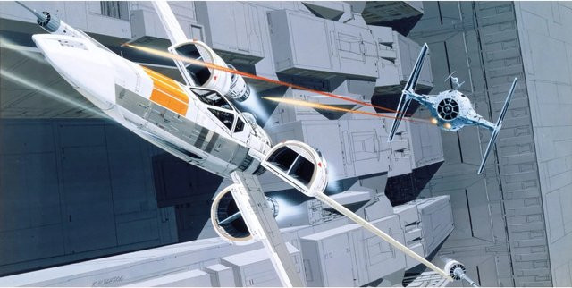 Komar Fototapete Vlies Star Wars Classic RMQ X-Wing vs TIE-Fighter, Multicolor, Breite: 500 cm, Höhe: 250 cm - Bild 1