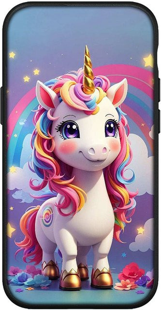 MINISO Handyhülle Einhorn Regenbogen Pferd Anime Design für Samsung Galaxy A55 5G, Multicolor - Bild 1