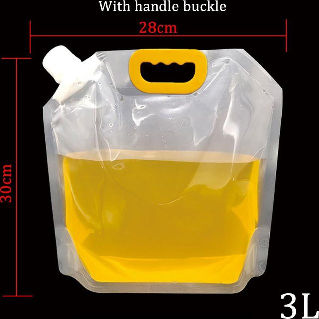 Freedom Outdoors Faltbarer Bierbeutel Transparent, Tragbarer Stand-Up-Kunststoffbeutel für Saft und Milch, 3l - Bild 1
