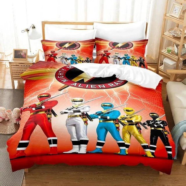 Mighty Morphin Bettwäscheset mit 3D-Anime-Print von Binchi Fitness, Mehrfarbig, B/H: 140 x 200 cm - Bild 1