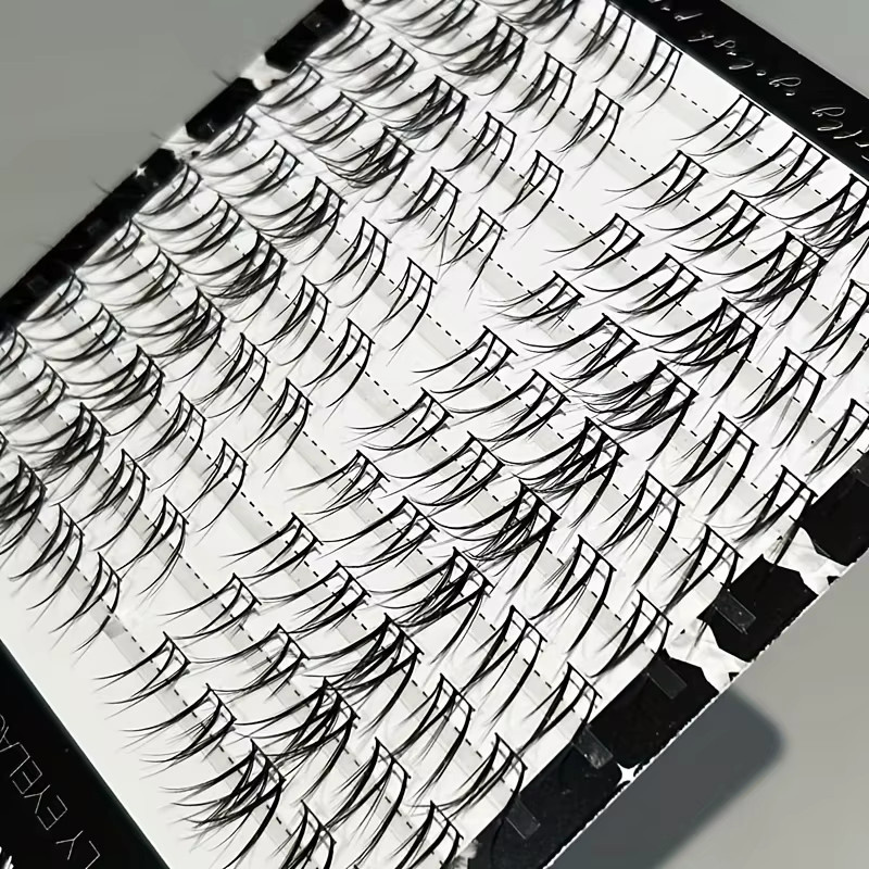 Herorange Segmentierte Thai-Style Oberwimpern, 100 Bündel, Schwarz, C-Curl - Bild 3