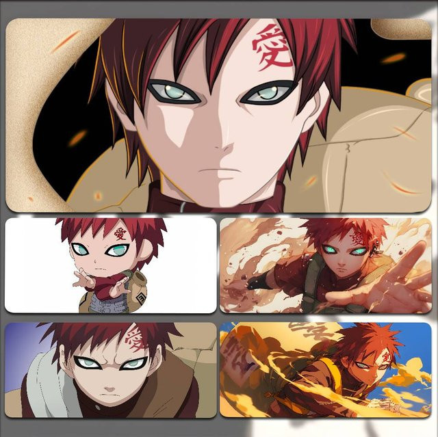 Moetch Anime Mousepad Gaara Klassisches Design XXL Rutschfest für Büro und E-Sport in Multicolour - Bild 1