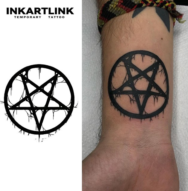 Temporäres Tattoo mit fünfzackigem Stern, wasserfest, semipermanent - Bild 1