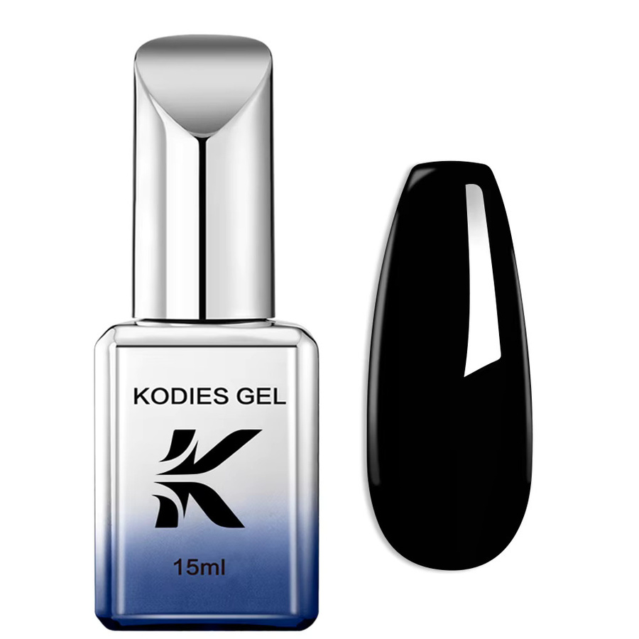 KODIES GEL Pure Black Nagellack, 15 ml, Schimmernd - Bild 3
