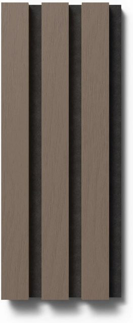 Denpanels Akustikpaneel Walnuss Braun mit schwarzem Filz im skandinavischen Stil, B/H: 29,5 x 15 cm - Bild 1
