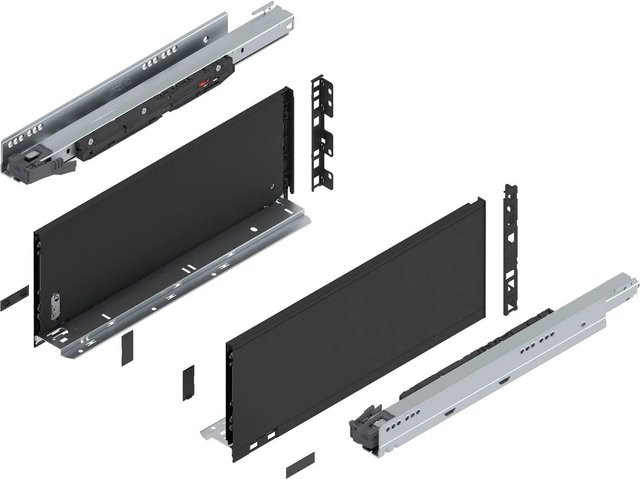 Blum Legrabox Pure Set Unterbau Schubladensystem mit Blumotion Soft-Close, Nennlänge: 450 mm, Tragkraft: 70 kg, Farbe: Carbonschwarz Matt - Bild 1