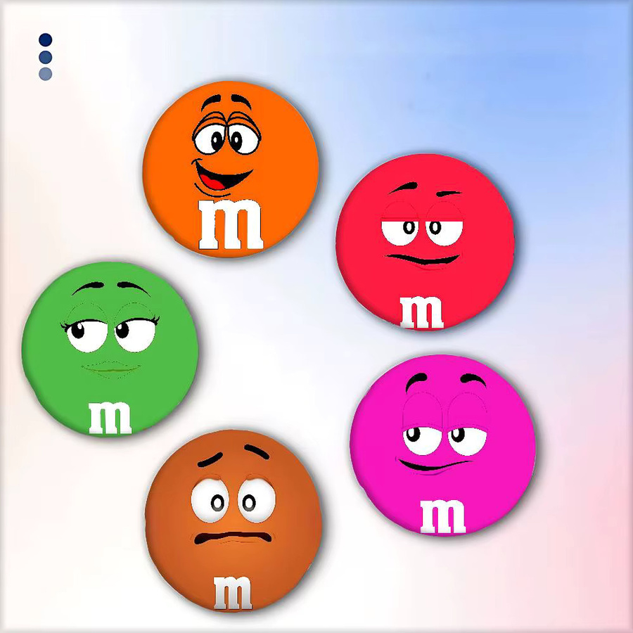 52TOYS Brosche, M-Ms C-Schokolade Abzeichen, Weißblech, Rund - Bild 4