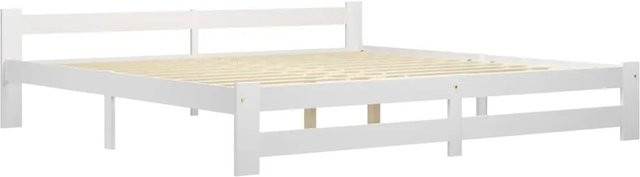 vidaXL Massivholzbett aus Kiefer in Weiß, B/T/H: 200 x 200 x 55 cm - Bild 1