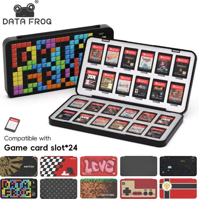 DATA FROG 24-in-1 Spielkartenetui Hartschalen-Aufbewahrungsbox für Nintendo Switch, Lite und OLED - Bild 1