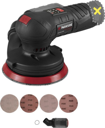 Parkside Performance Exzenterschleifer 12-Li A2, Schwarz, Akku-Gerät für Parkside X 12V Team